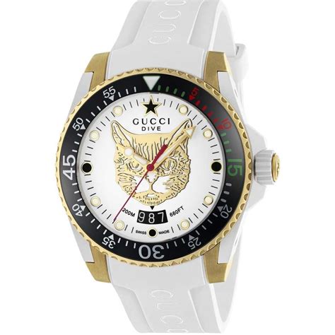 gucci watch women white|Gucci mystic cat.